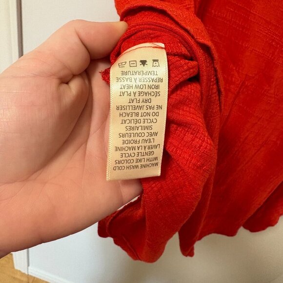 Max Studio London Blouse Short Sleeve Red White Flowy Size 3X Plus - Picture 12 of 12